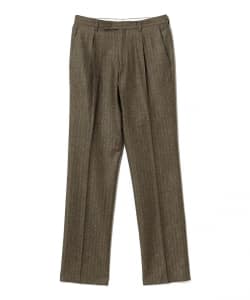 GERMANO / OMERO ウールシルク 1プリーツ ヘリンボーン  ワイドスラックス