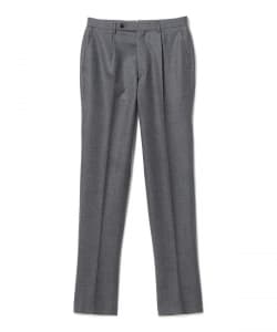 Wool flannel 1-pleat slacks
