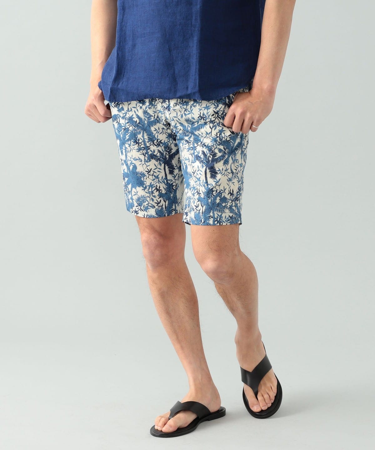 【別注】PT TORINO ピーティー トリノ / SLEEK ボタニカル ショーツ パンツ MEN BLUE/350 50 【別注】PT TORINO ピーティー トリノ / SLEEK ボタニカル ショーツ パンツ MEN BLUE/350 50