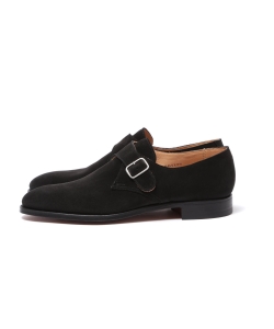 ▲CROCKETT&JONES / MALVERN ブラックスエードモンクストラップシューズ