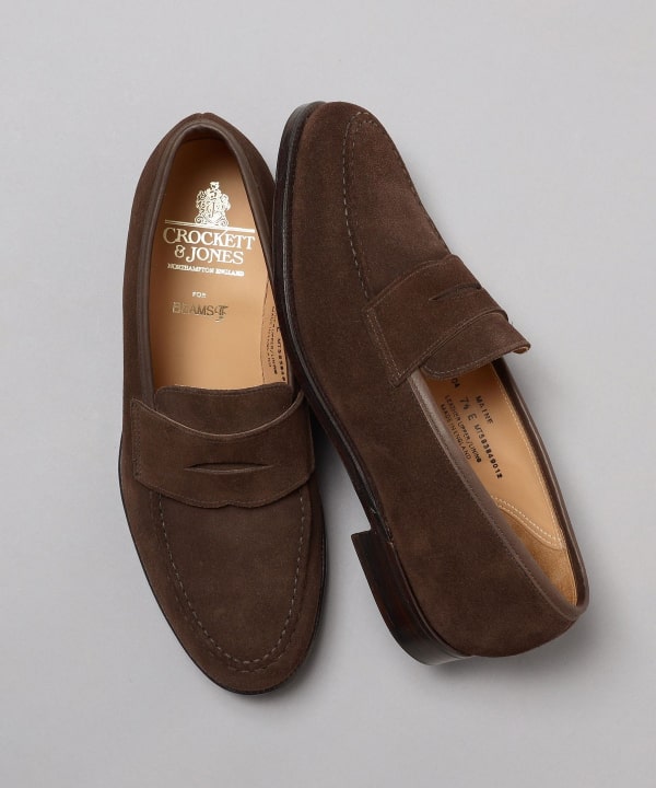 CROCKETT&JONES × BEAMS F / 別注 MAINE スエードローファー-