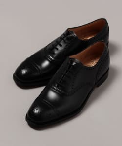 定番品質保証Santoni サントーニ スエードセミブローグシューズ 5.5F ビームスF 靴