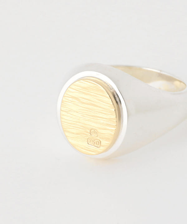 BEAMS F BUNNEY / Silver + Yellow Gold Signet Ring (Accessory Ring 