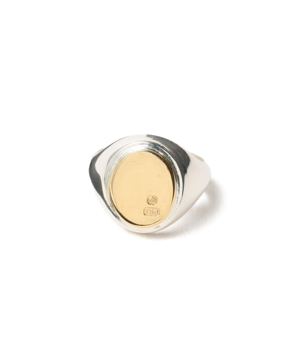 BEAMS BEAMS F BUNNEY / Silver + Yellow Gold Oval Signet Ring 