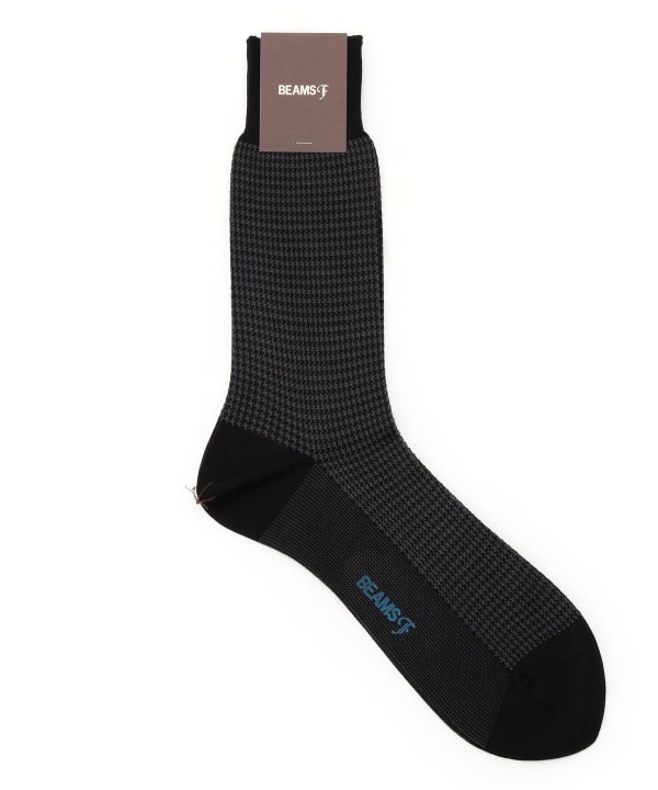 BEAMS F（ビームスF）ドレスハウンドトゥース ソックス（レッグ