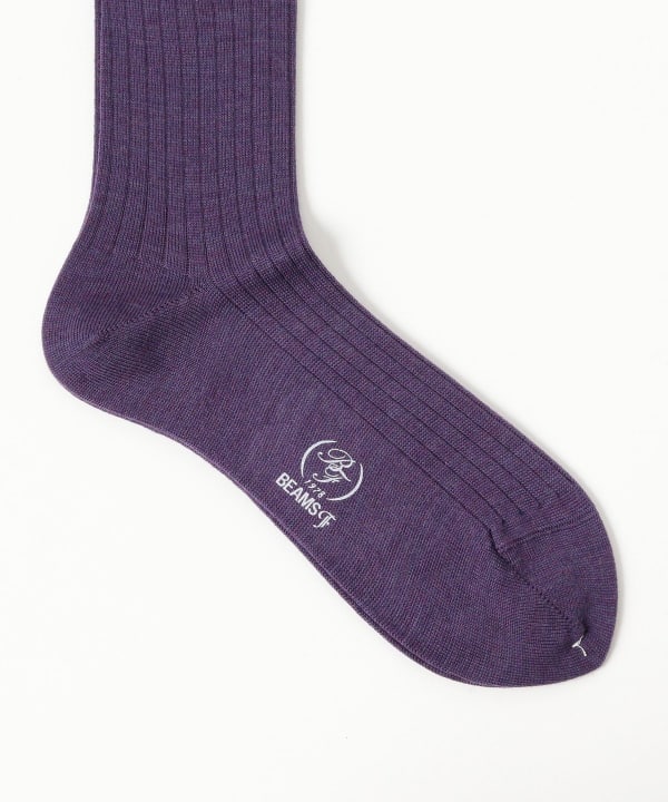 BEAMS F（ビームスF）ウールナイロン リブ ソックス（レッグウェア