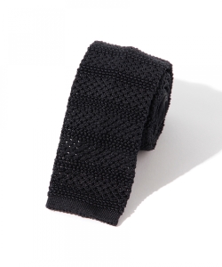 ▲ASCOT / シルクジャカード ボーダー ニットネクタイ