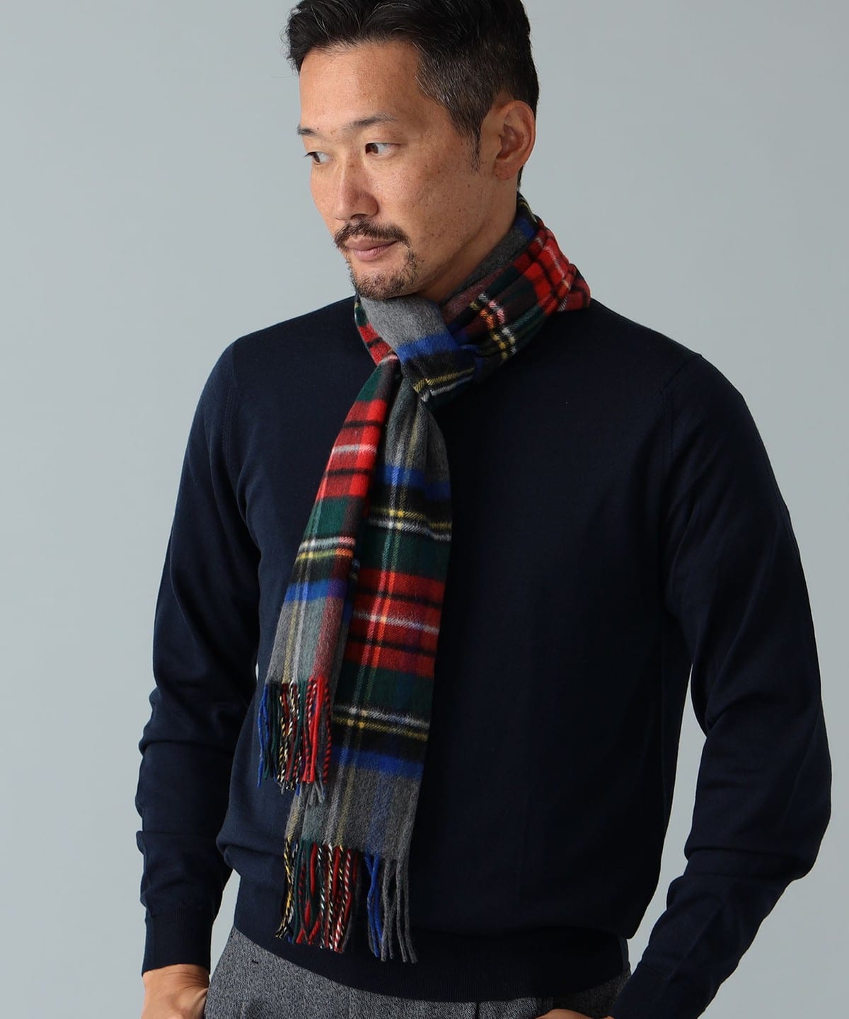 BEAMS F（ビームスF）Johnstons of Elgin / カシミヤ タータンチェック