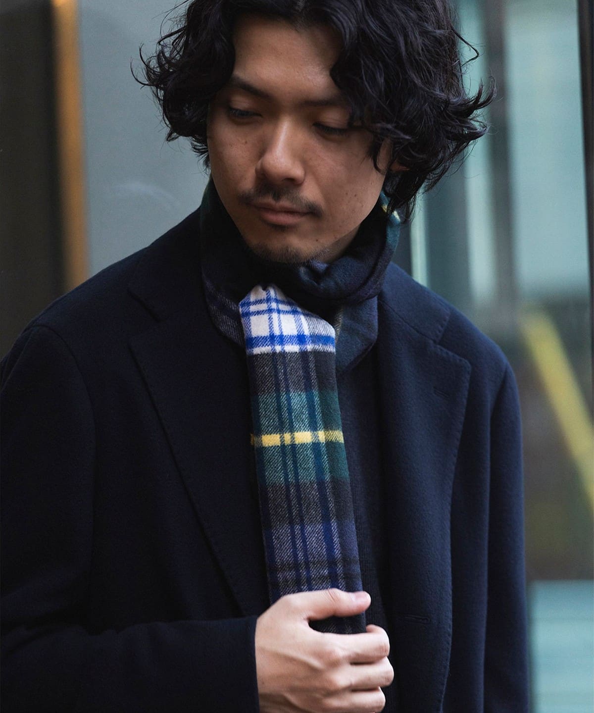 BEAMS F（ビームスF）Johnstons of Elgin / カシミヤ タータンチェック