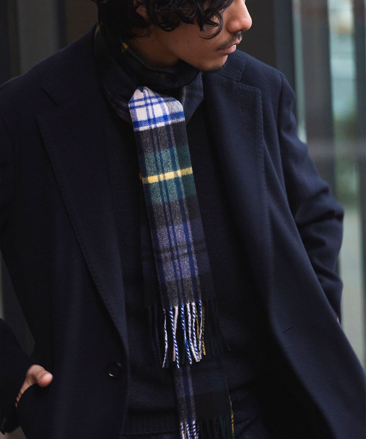 BEAMS F（ビームスF）Johnstons of Elgin / カシミヤ タータンチェック