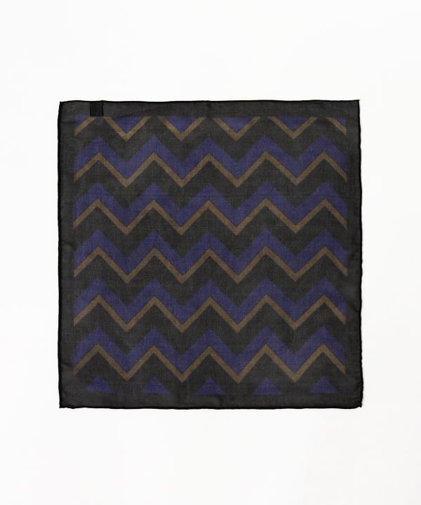 BEAMS F（ビームスF）JOHN COMFORT / シルク 総柄 プリント チーフ