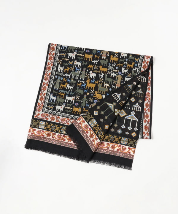 BEAMS F（ビームスF）【別注】Drake's / ウールシルク アニマル柄