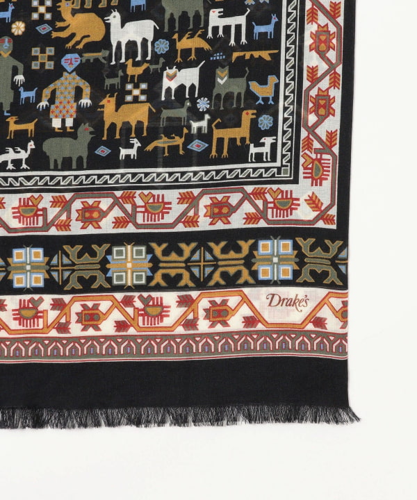 BEAMS F（ビームスF）【別注】Drake's / ウールシルク アニマル