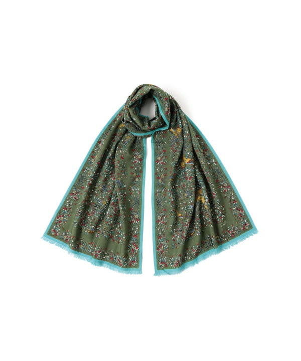 BEAMS F（ビームスF）【別注】Drake's / ウールシルク バード柄