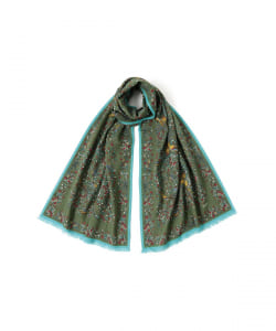 【別注】Drake’s / ウールシルク バード柄 プリント ストール