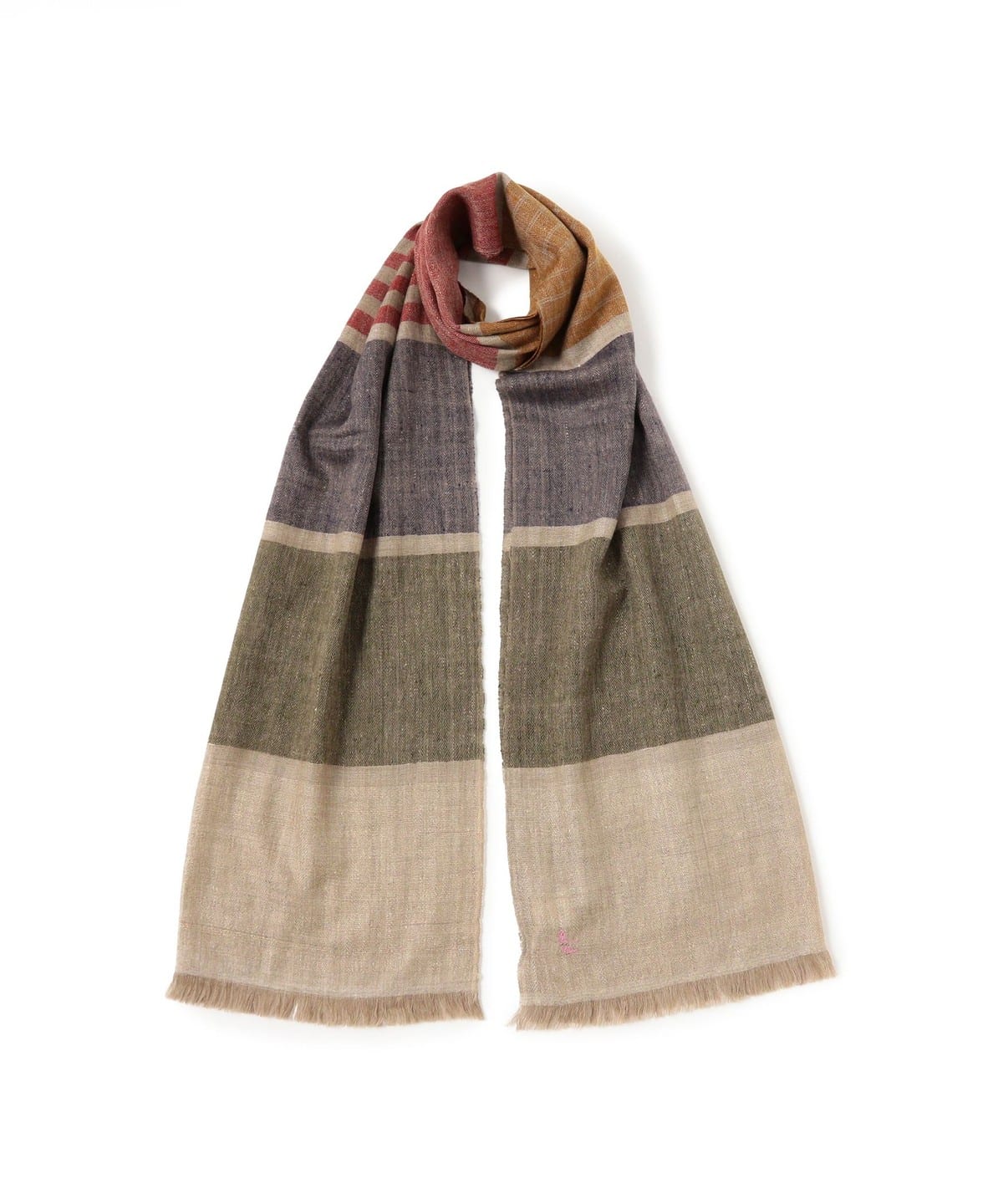 【別注】Anderson & Sheppard / ワイドストライプ スカーフ ファッション雑貨 MEN NATURAL*GREEN ONE SIZE 【別注】Anderson & Sheppard / ワイドストライプ スカーフ ファッション雑貨 MEN NATURAL*GREEN ONE SIZE