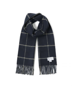 ▲Johnstons / カシミヤ グレンチェック × ウインドウペーン リバーシブル マフラー