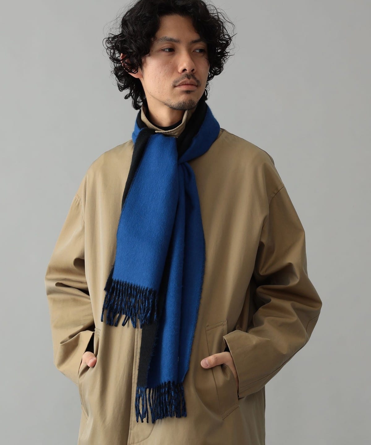 BEAMS F（ビームスF）Johnstons / カシミヤ ソリッド リバーシブル