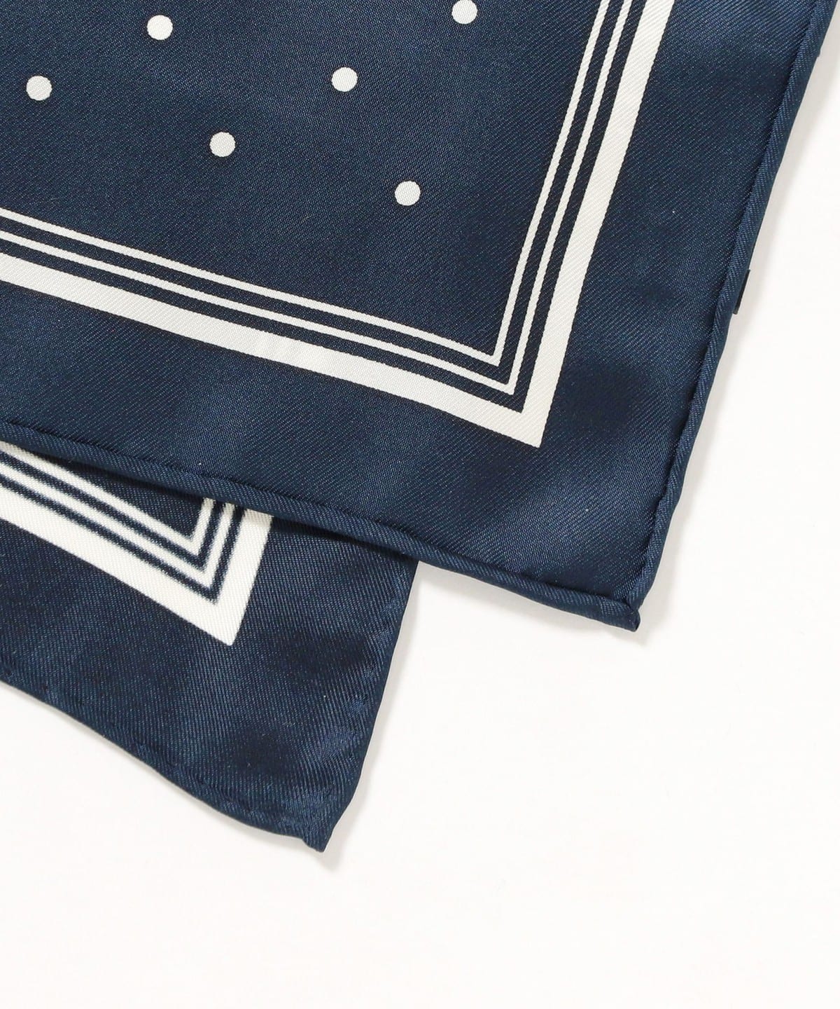 BEAMS BEAMS F シルクドットスカーフ ネイビー ビームスF 西口修平 F