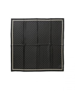 シルク ハンドプリント ドット柄 スカーフ