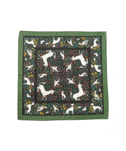 【別注】Drake’s / コットンシルク ユニコーン柄 プリント ネッカチーフ