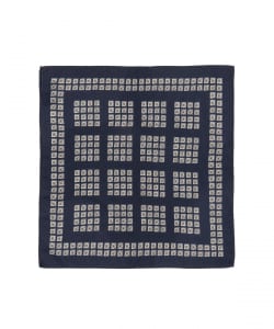 シルク 小紋＋スクエア柄 ポケットチーフ