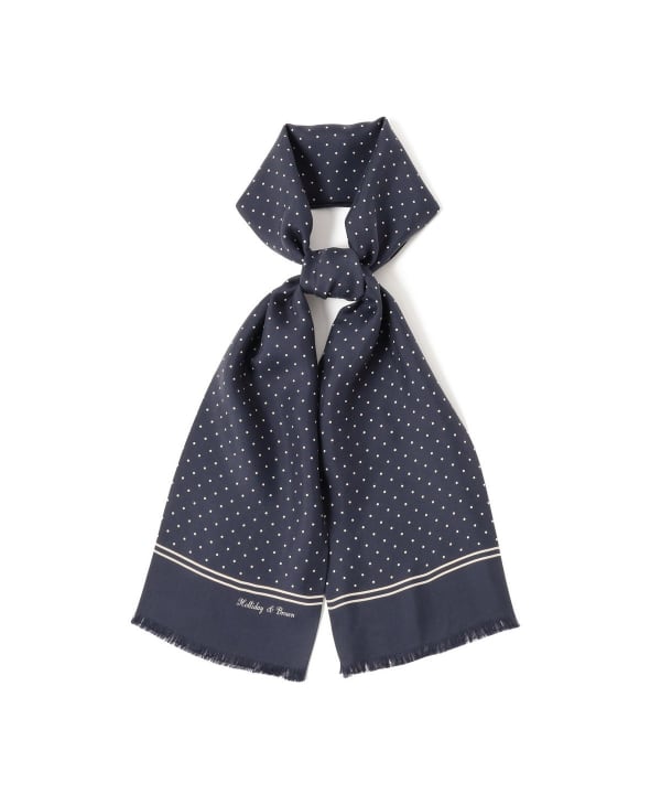 BEAMS F（ビームスF）Holliday & Brown / シルク ドット柄 スカーフ