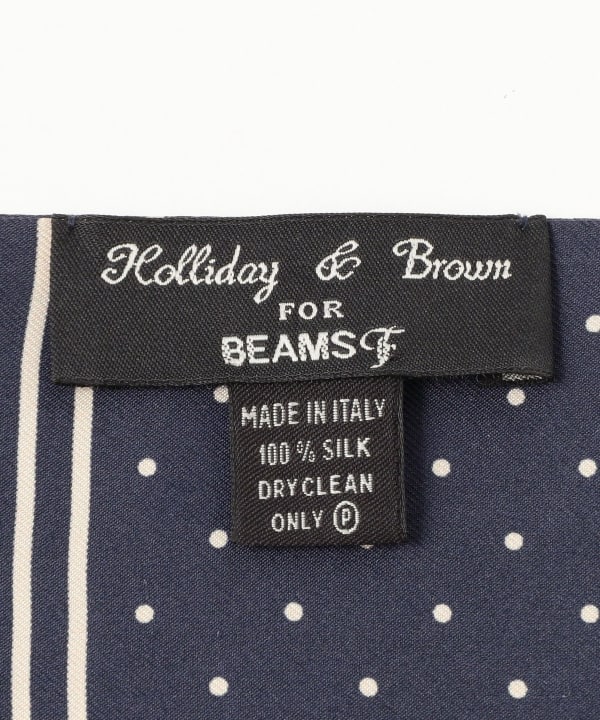 BEAMS F（ビームスF）Holliday & Brown / シルク ドット柄 スカーフ