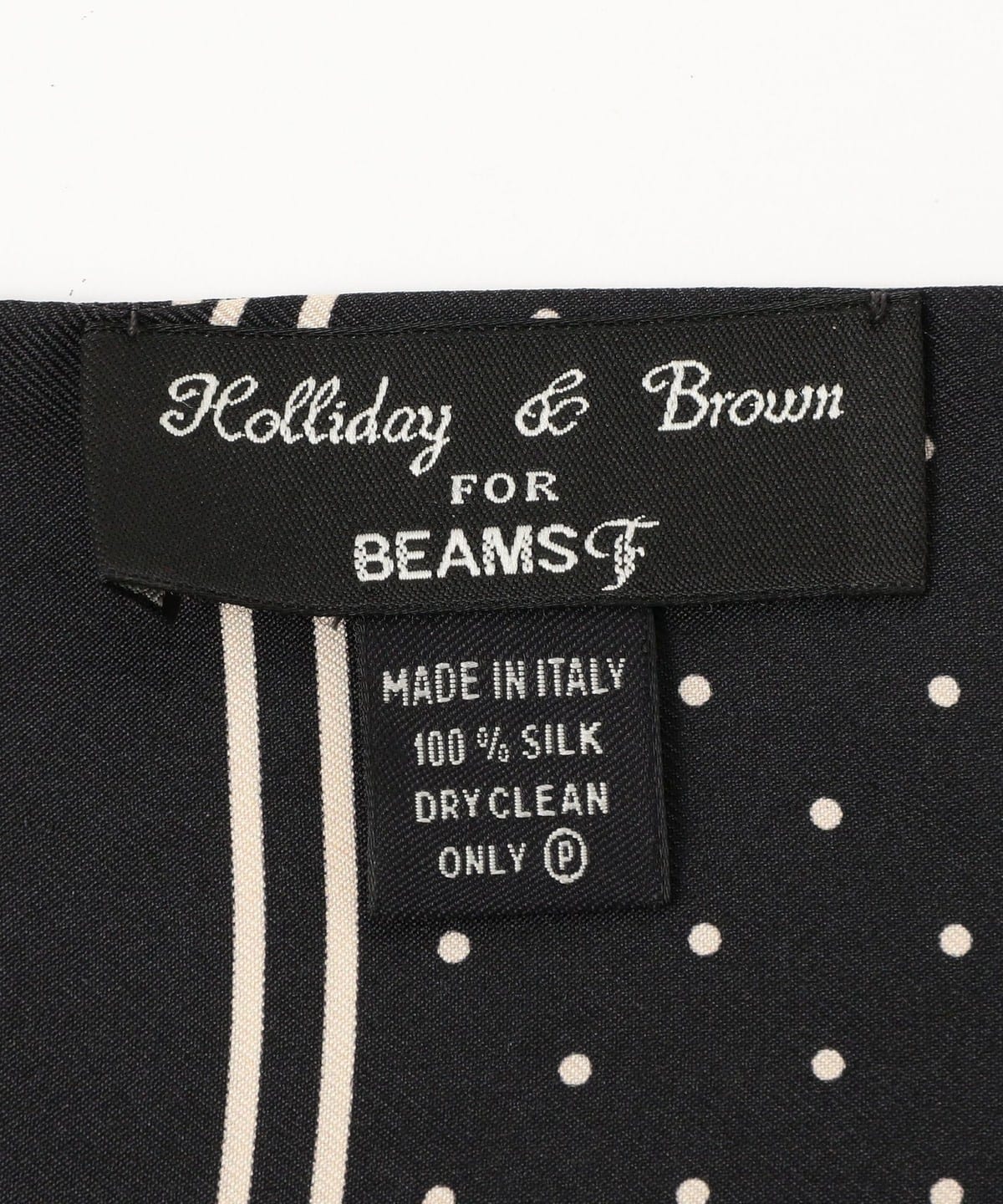 BEAMS F（ビームスF）Holliday & Brown / シルク ドット柄 スカーフ