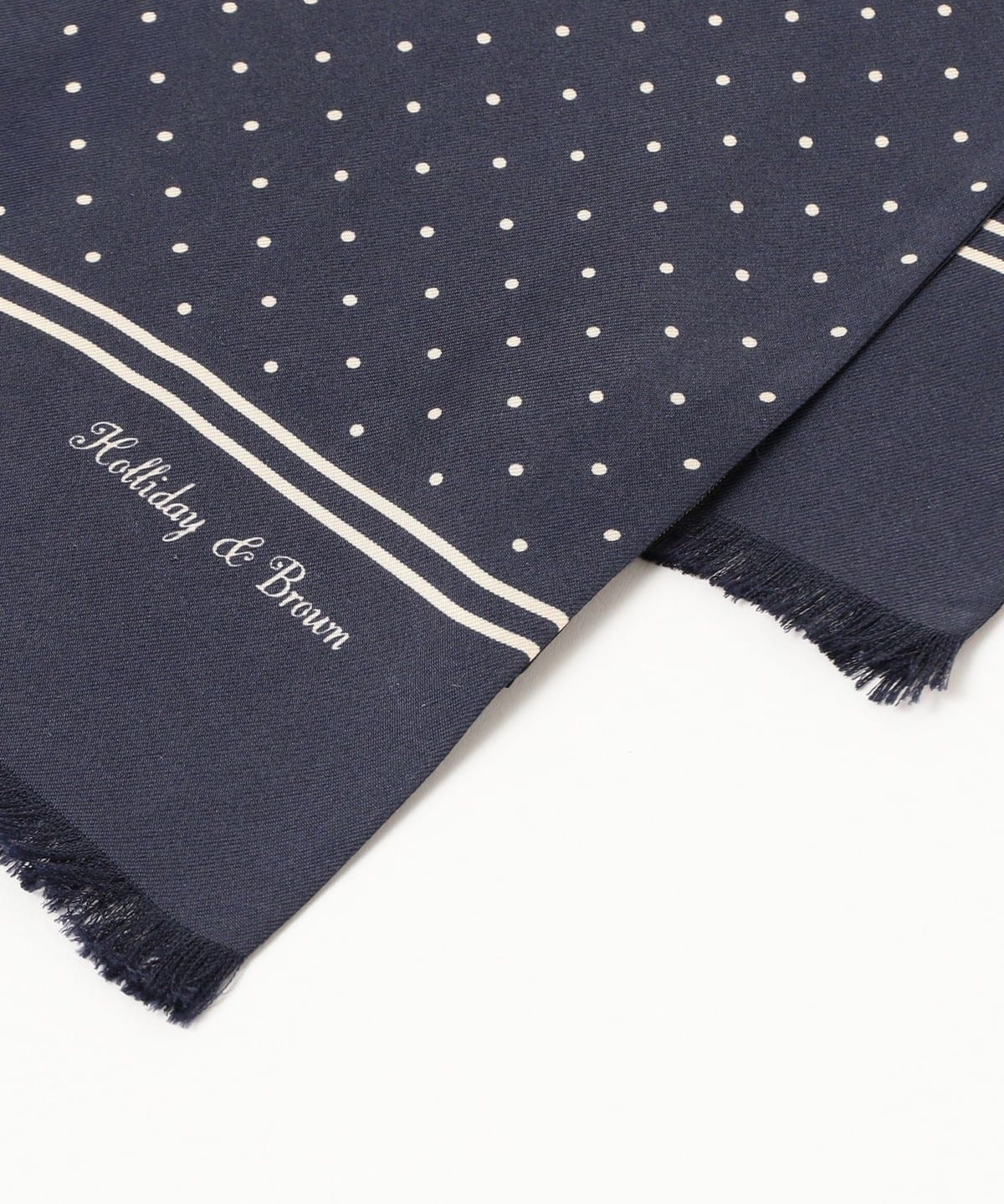 BEAMS BEAMS F シルクドットスカーフ ネイビー ビームスF 西口修平 F