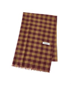【別注】DELRUBY / HORIZON CHECK カシミヤシルク ブロックチェック ストール