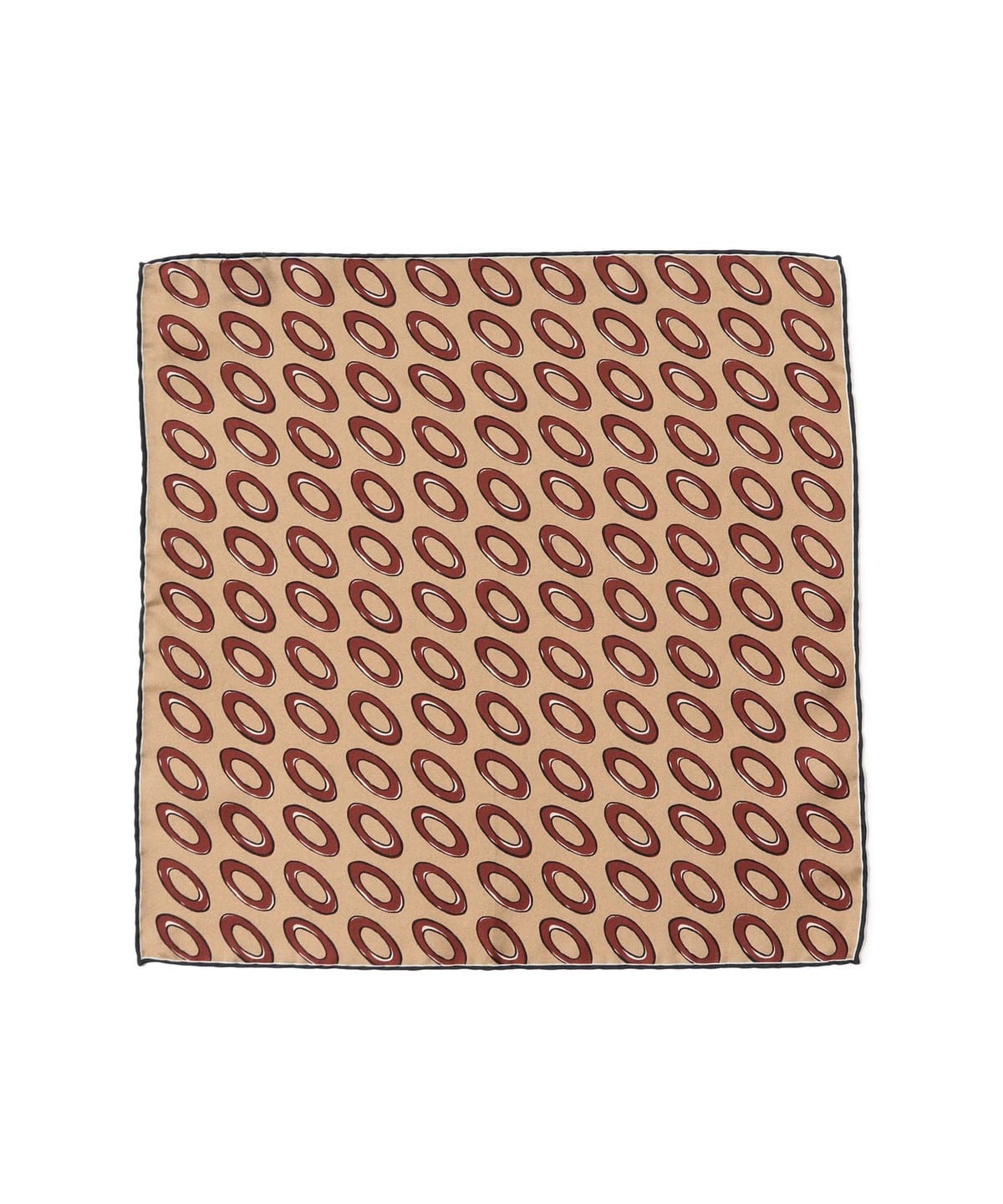 FRANCO BASSI フランコバッシ / シルク オーバル柄 プリント ポケットスクエア スーツ・ネクタイ MEN BEIGE/4 ONE SIZE FRANCO BASSI フランコバッシ / シルク オーバル柄 プリント ポケットスクエア スーツ・ネクタイ MEN BEIGE/4 ONE SIZE