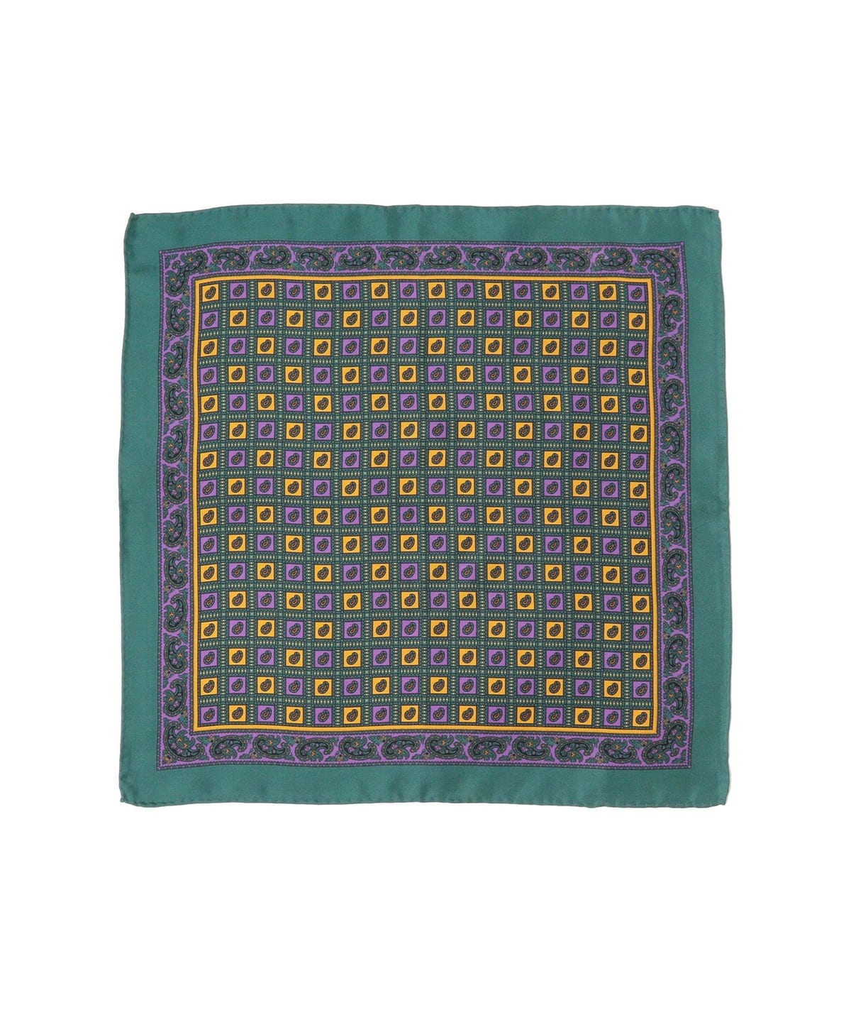 JOHN COMFORT ジョンコンフォート / シルク ペイズリー柄 チーフ スーツ・ネクタイ MEN GREEN ONE SIZE JOHN COMFORT ジョンコンフォート / シルク ペイズリー柄 チーフ スーツ・ネクタイ MEN GREEN ONE SIZE