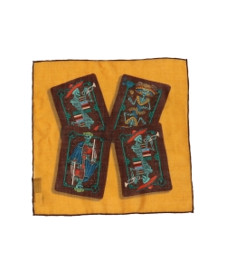 ▲FRANCO BASSI / ウール トランプ柄プリント チーフ