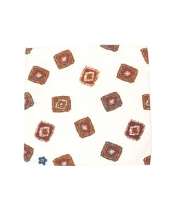 ▲Fumagalli / コットンシルク ダイアモンドプリント チーフ