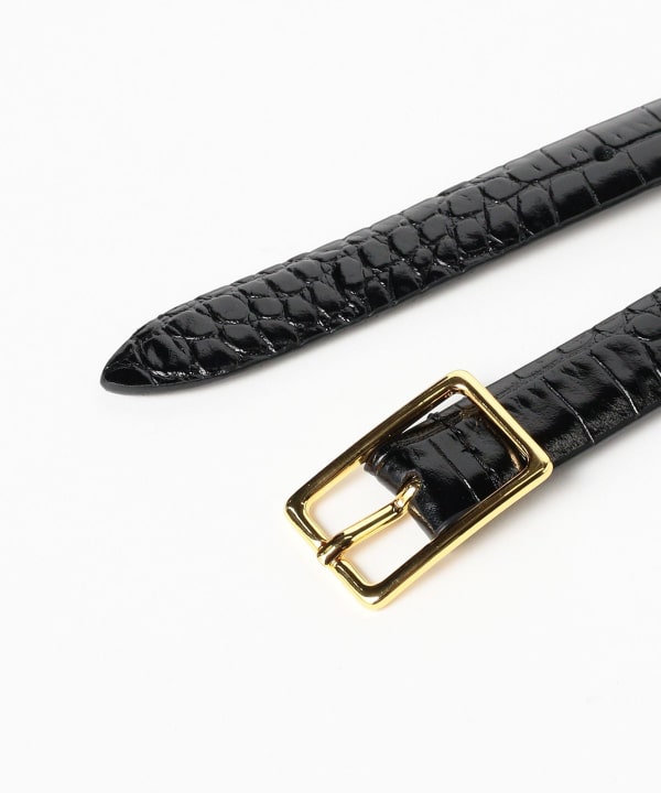 Anderson's / クロコスタンプ レザーベルト　ブラック　サイズ80 BEAMS F（ビームスF）Anderson's / クロコスタンプ レザーベルト