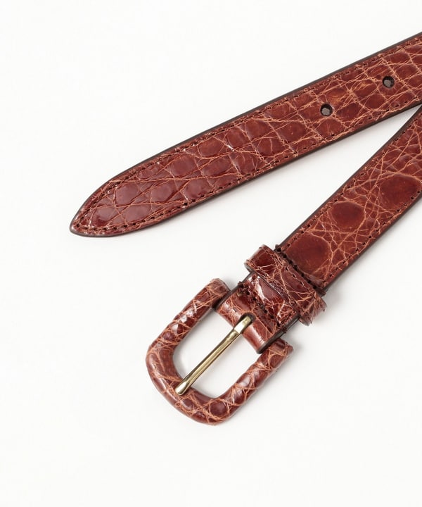 Anderson’s ビームスコラボ　リアルクロコ ベルト ブラウン系 メンズ BEAMS F（ビームスF）Anderson's / リアルクロコダイルレザー