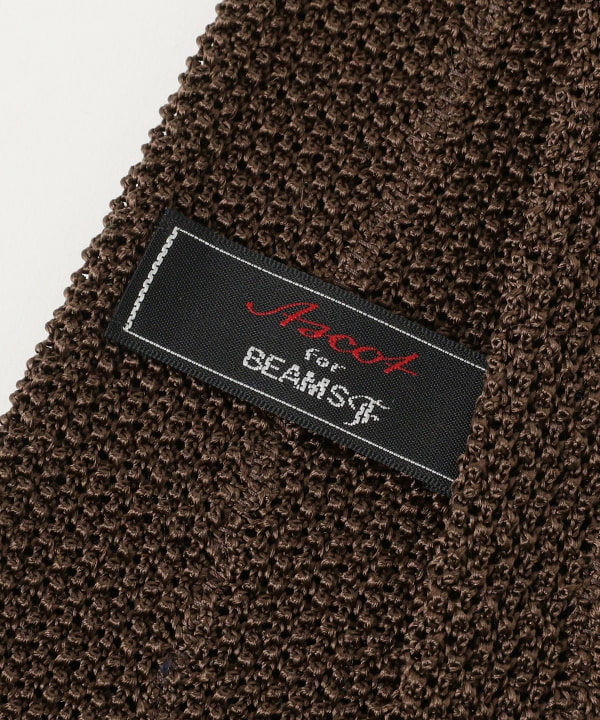 新品・未使用 ascot × BEAMS Fブラウン　茶　ニットタイ BEAMS F（ビームスF）ASCOT / ニット タイ（スーツ・ネクタイ