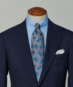 ■Seaward & Stearn × BEAMS F / 別注 グレンチェック+ペイズリー ジャカード ネクタイ