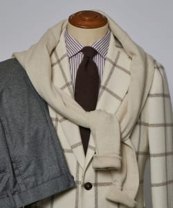 ■FRANCO BASSI / カシミヤウール ソリッド ネクタイ