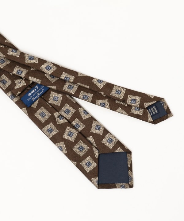 BEAMS F（ビームスF）Fermo Fossati 小紋柄 ジャカード ネクタイ