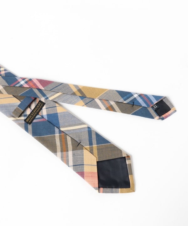 BEAMS F（ビームスF）BROCKLEHURST / コットン チェック柄 ネクタイ 