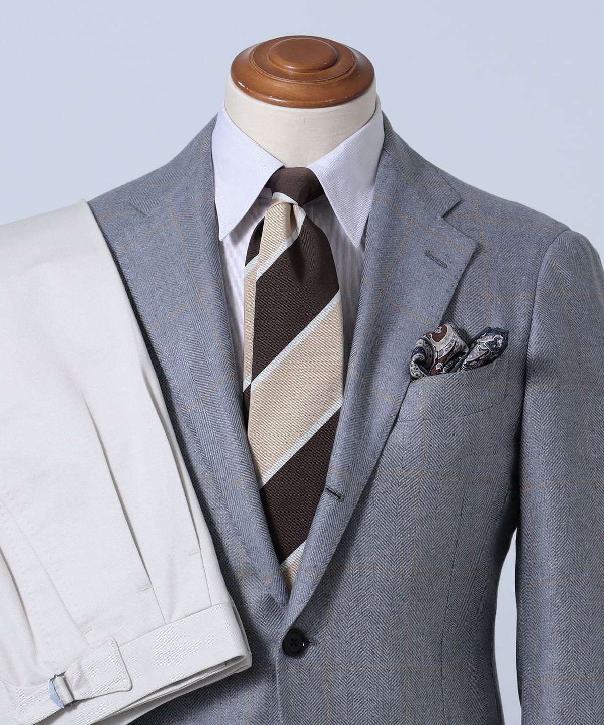 JOHN COMFORT ジョンコンフォート / シルクコットン ストライプ ネクタイ スーツ・ネクタイ MEN BEIGE ONE SIZE JOHN COMFORT ジョンコンフォート / シルクコットン ストライプ ネクタイ スーツ・ネクタイ MEN BEIGE ONE SIZE