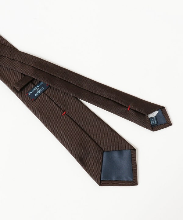 【美品】　BEAMS F ネクタイ　シルク　ソリッド　無地　ダークブラウン B:MING by BEAMS（ビーミング by ビームス）【タイムセール