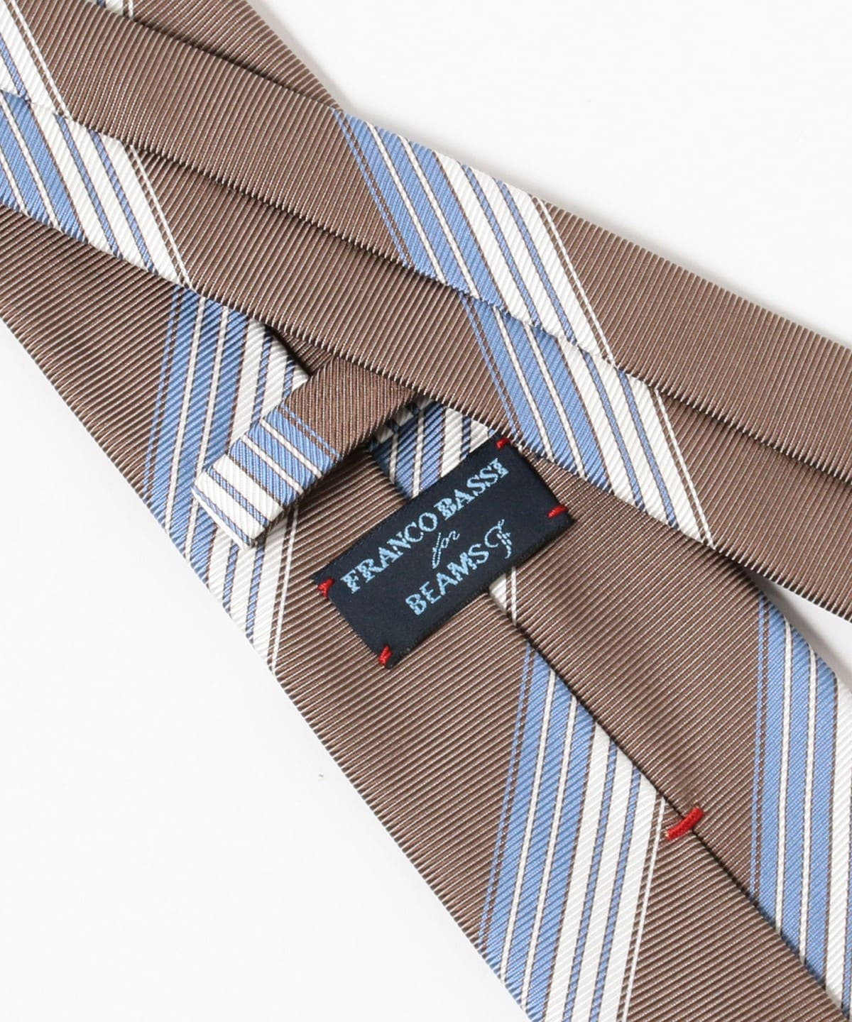 値下中 FrancoBassiネクタイ ストライプ ベージュ BEAMS等取扱 BEAMS F（ビームスF）FRANCO BASSI / シルク ストライプ