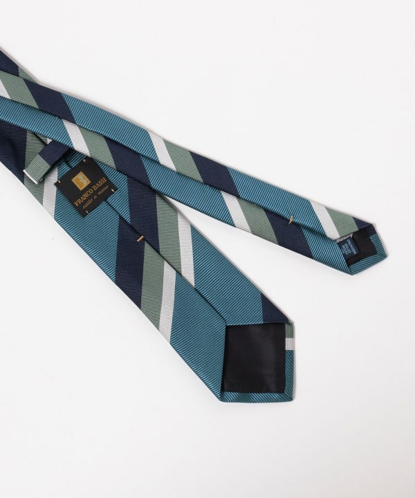 BEAMS F BEAMS FRANCO BASSI / Silk cotton striped necktie