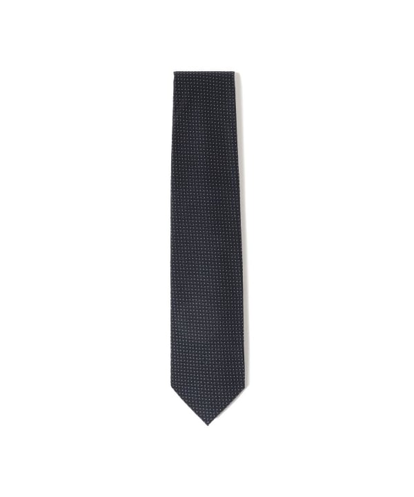 BL】シルクブレンドドットネクタイ 7.5cm幅/ブラウン×ホワイト