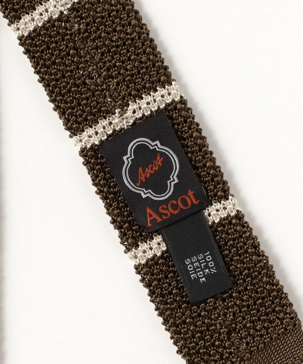 BEAMS F（ビームスF）ASCOT / シルク ボーダー ニットタイ
