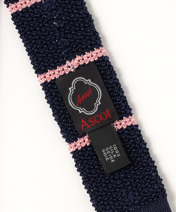 BEAMS F（ビームスF）ASCOT / シルク ボーダー ニットタイ