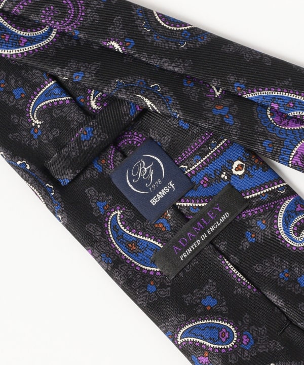 BEAMS F × ADAMLEY シルク ペイズリー プリント ネクタイ BEAMS F（ビームスF）ADAMLEY シルク ペイズリー プリント